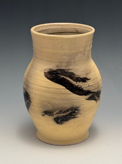 Raku Feather Vase