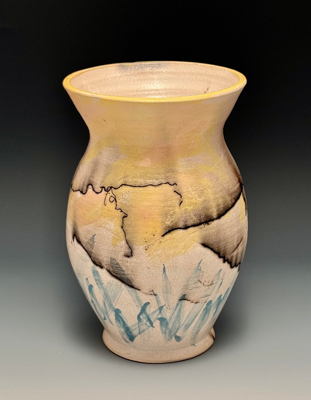 Raku Horsehair Vase