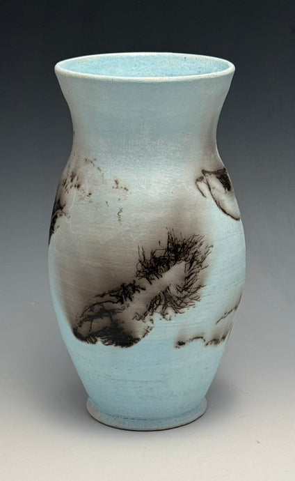 Raku Feather Vase